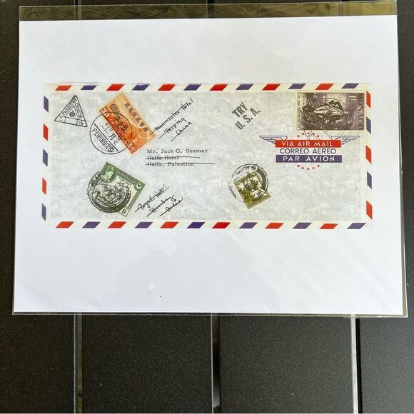 Vintage Airmail Envelope Art Print - Picture 1 of 2